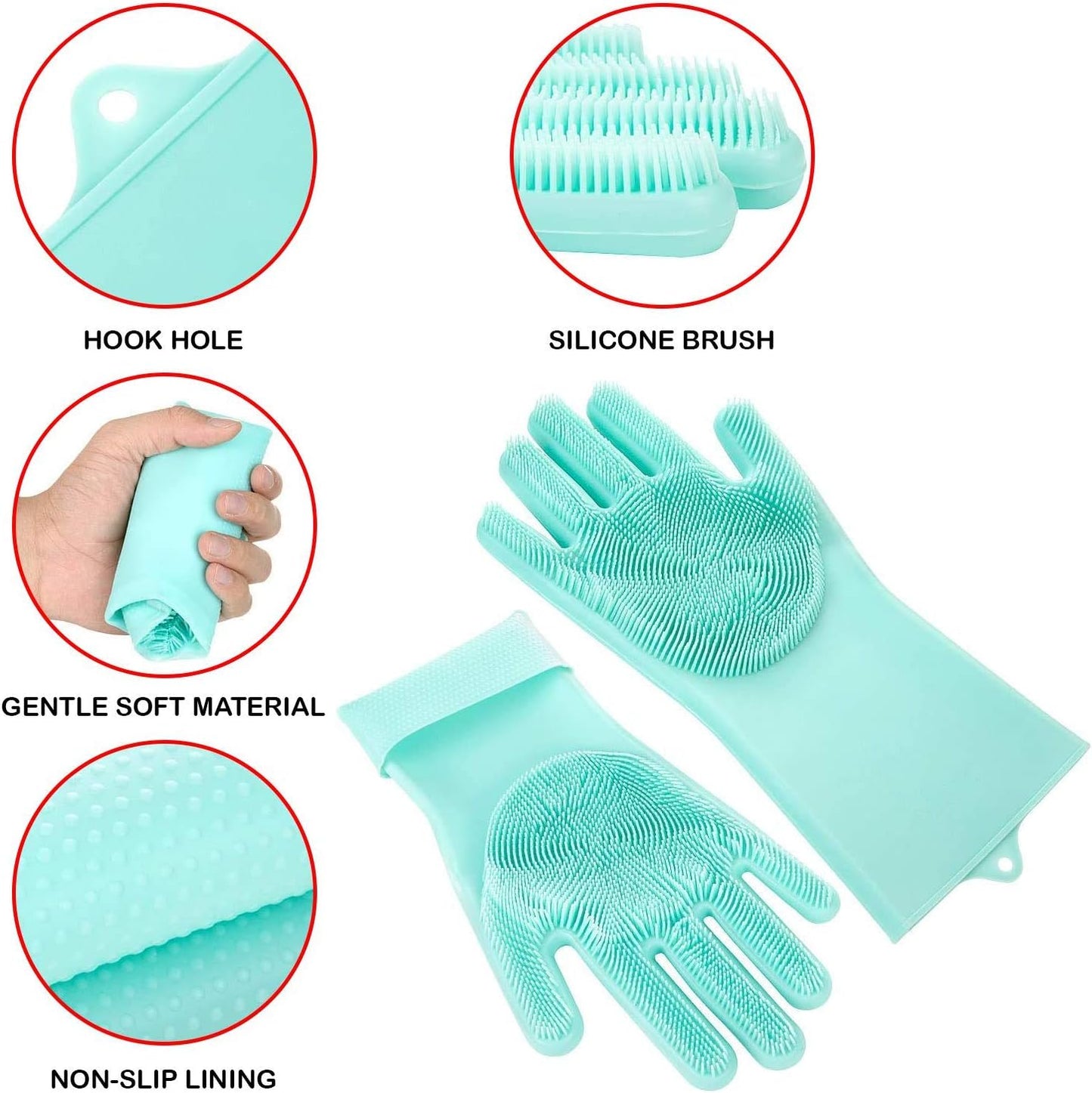 Silicone Scrub Cleaning Hand Gloves