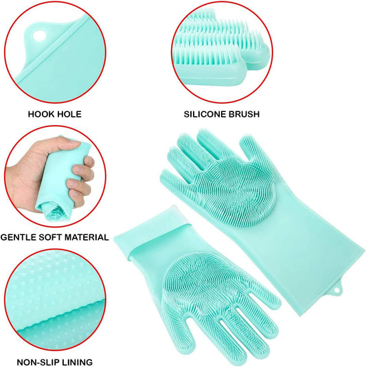 Silicone Scrub Cleaning Hand Gloves